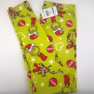 The Grinch Christmas Leggings Green XL 14-16 Walmart Sleepwear Lounge Pants